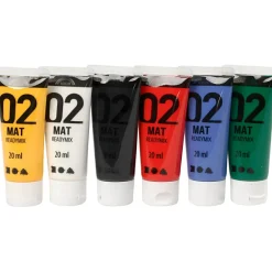 Creativ Company Akrylmaling mat 20 ml. - Basisfarver, 6 stk| Tegne- & Malegrej