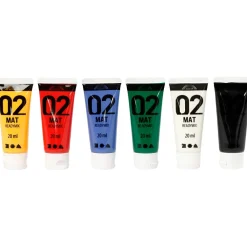 Creativ Company Akrylmaling mat 20 ml. - Basisfarver, 6 stk| Tegne- & Malegrej