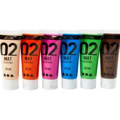 Creativ Company Akrylmaling mat 20 ml. - Kulørt, 6 stk| Tegne- & Malegrej