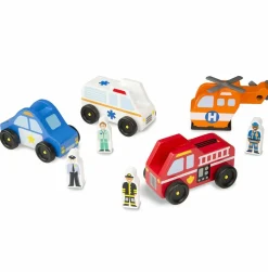 Melissa & Doug Biler i træ - Redningskøretøjer| Legebiler|Dukkehus & Legesæt