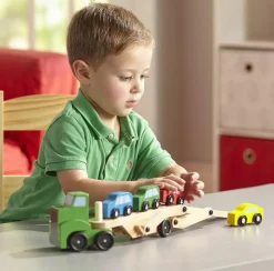 Melissa & Doug Biltransporter med 4 biler| Legebiler|Dukkehus & Legesæt