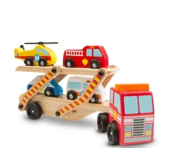 Melissa & Doug Biltransporter m. redningskøretøjer| Legebiler|Dukkehus & Legesæt