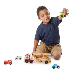Melissa & Doug Biltransporter m. redningskøretøjer| Legebiler|Dukkehus & Legesæt