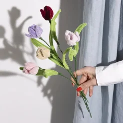 Creativ Company Chenilleblomster - Tulipaner, 5 stk| Voksenværk|Påske