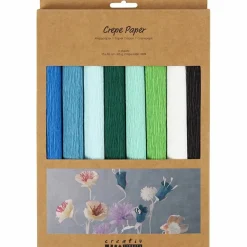 Creativ Company Crepepapir m. stræk - Blå/grøn, 8 ark| Påske|Kreativ Leg