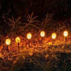 Dekorationsspyd med lys - Græskar, 4 stk| Halloween