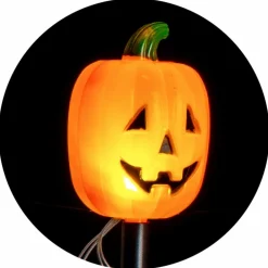 Dekorationsspyd med lys - Græskar, 4 stk| Halloween