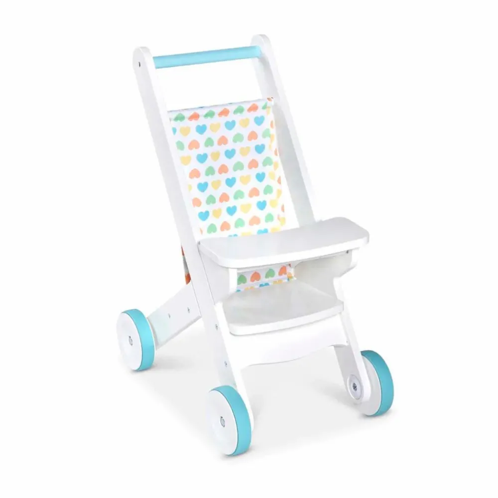 Melissa & Doug Dukkeklapvogn af træ| Dukkevogn|Dukker