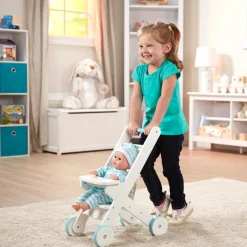 Melissa & Doug Dukkeklapvogn af træ| Dukkevogn|Dukker