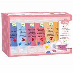 Djeco Fingermaling - Pastel, 6 x 75 ml| Tumlinge Legetøj|Tegne- & Malegrej