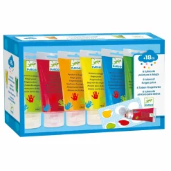 Djeco Fingermaling - 6 x 75 ml| Tumlinge Legetøj|Tegne- & Malegrej