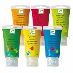 Djeco Fingermaling - 6 x 75 ml| Tumlinge Legetøj|Tegne- & Malegrej