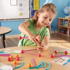 Learning Resources Geometrisk byggesæt, 129 dele| Stem Læringslegetøj|Matematik & Leg