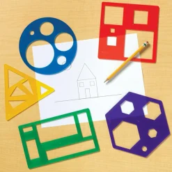 Learning Resources Geometriske former - Skabeloner, 5 stk.| Finmotorik|Matematik & Leg