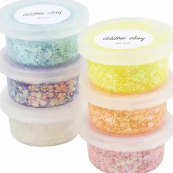 Creativ Company Glitter Clay 6 x 20 ml - Pastelfarver| Påske|Kreativ Leg