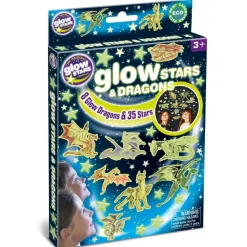 Brainstorm Glow - Drager + stjerner, 43 dele|Børn Til Børneværelset|Astronomi