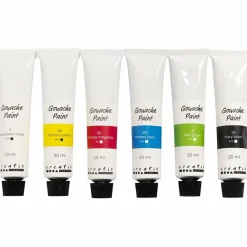 Creativ Company Gouache maling 20 ml. - Basisfarver, 6 stk| Voksenværk|Tegne- & Malegrej