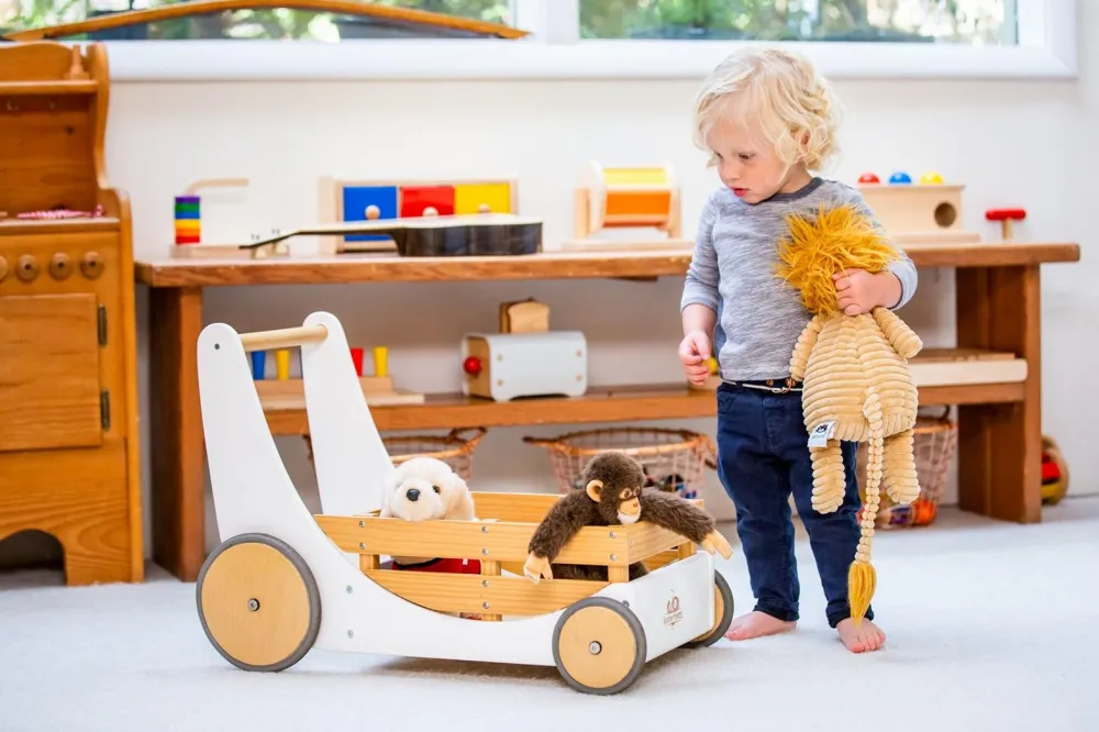 Kinderfeets Gåvogn - Hvid| Babylegetøj