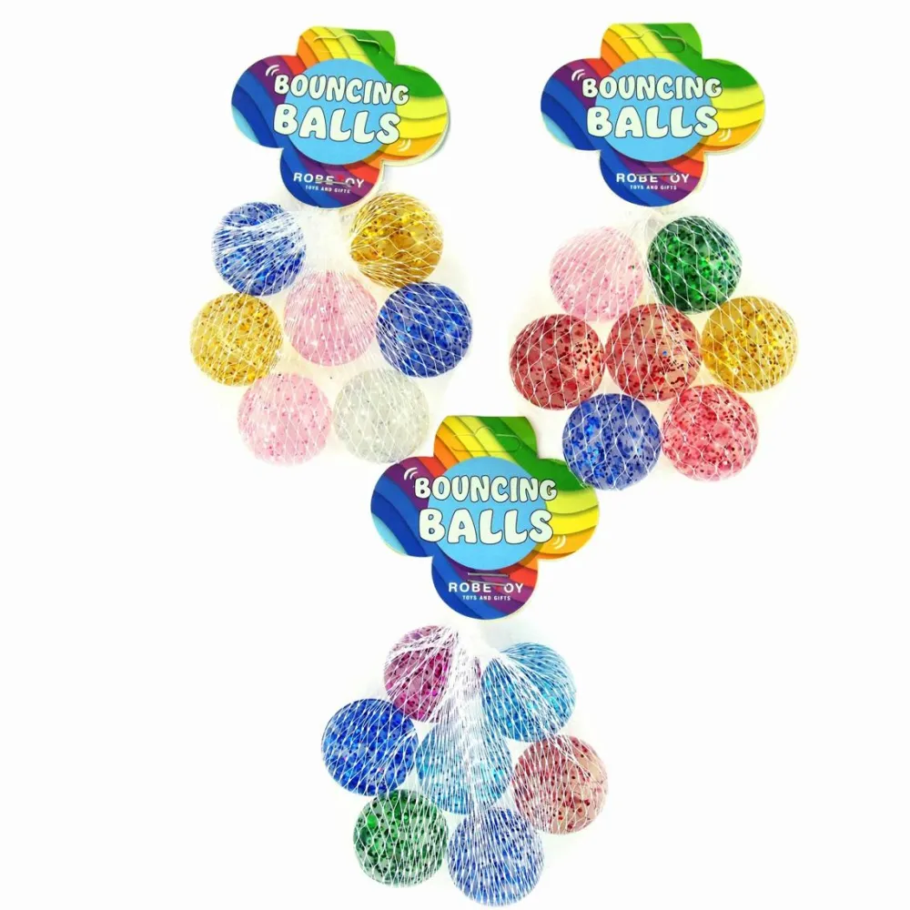 Hoppebolde Ø 3,2 cm - Glitter, 7 stk| Bolde