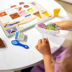 Melissa & Doug 2-i-1 legesæt og puslespil - Iscafé, 16 dele| Rolleleg|Puslespil