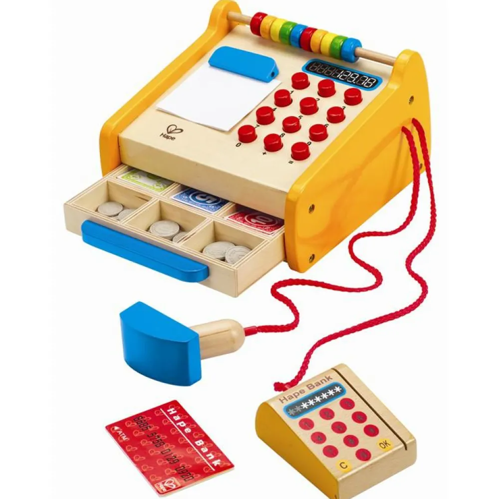 Hape Kasseapparat m. scanner| Trælegetøj|Rolleleg