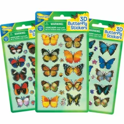 InsectLore Klistermærker 3D - Sommerfugle, 1 ark| Insekt & Naturleg|Tegne- & Malegrej