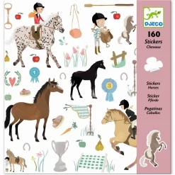 Djeco Klistermærker - Heste, 160 stk| Tegne- & Malegrej