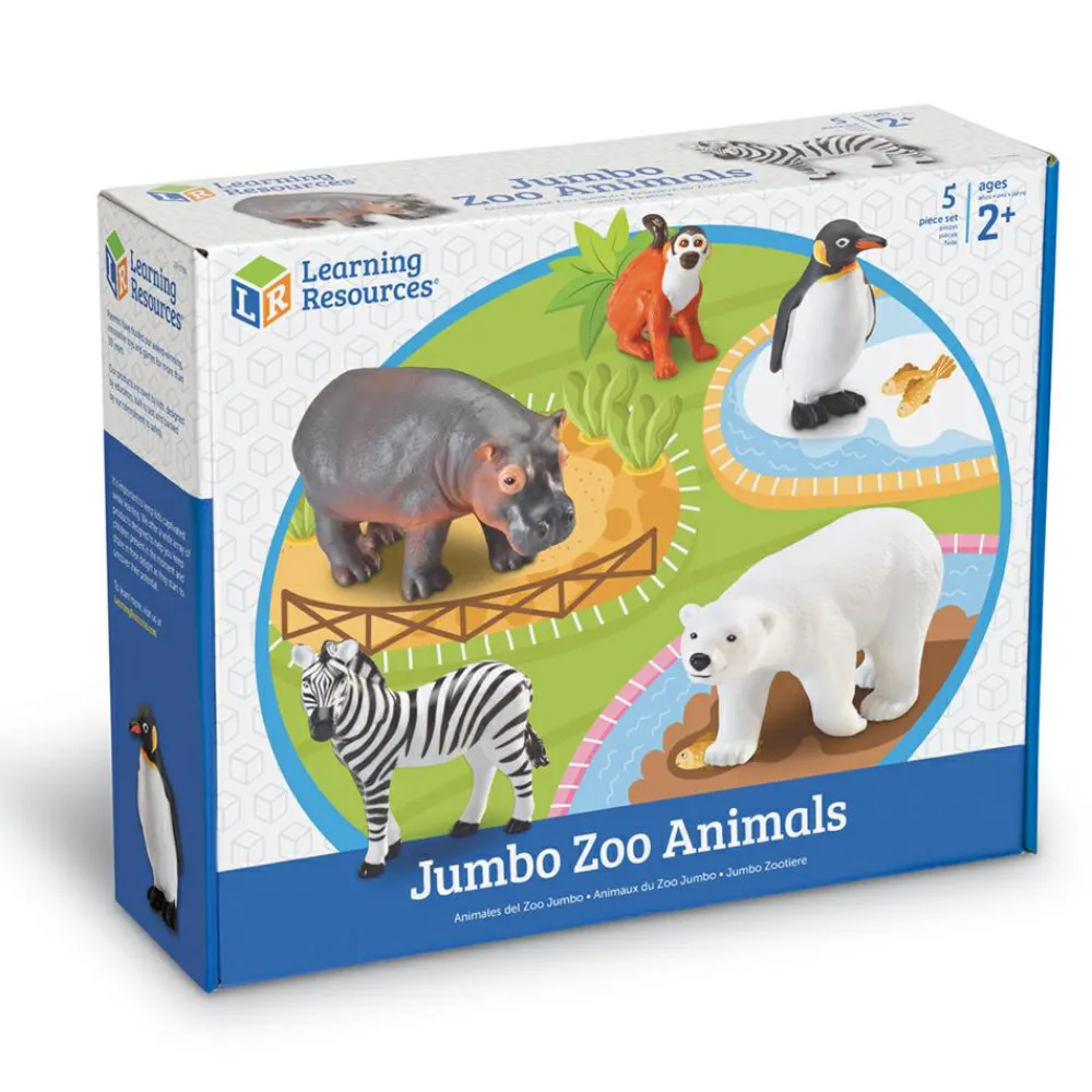 Learning Resources Kæmpe zoodyr, 5 stk| Tumlinge Legetøj|Dyrefigurer