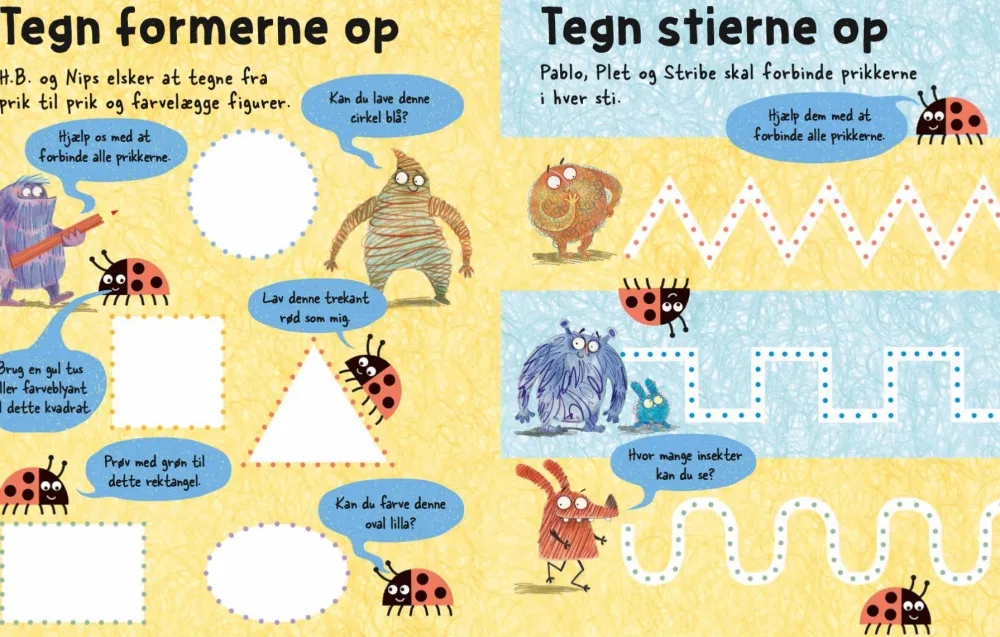 Krussedullemonstrene - Prik til prik| Legetøj Til Ferien|Opgavehæfter