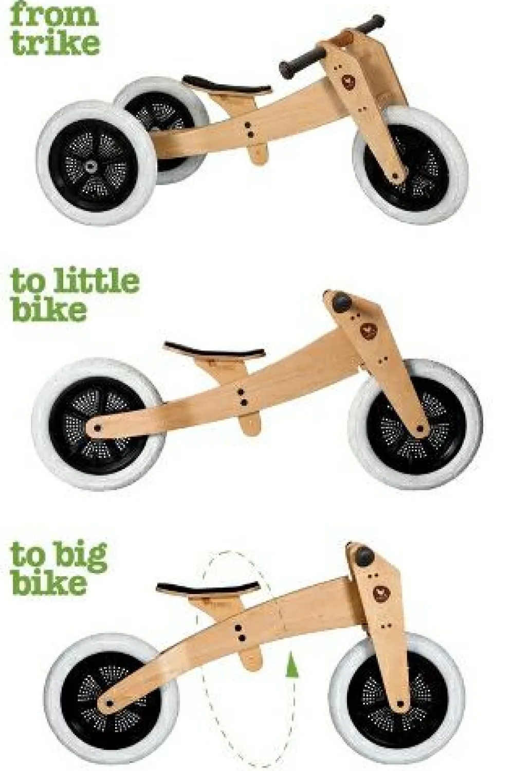 Løbecykel - Wishbone 3-i-1 Original træ| Løbecykler|Tumlinge Legetøj