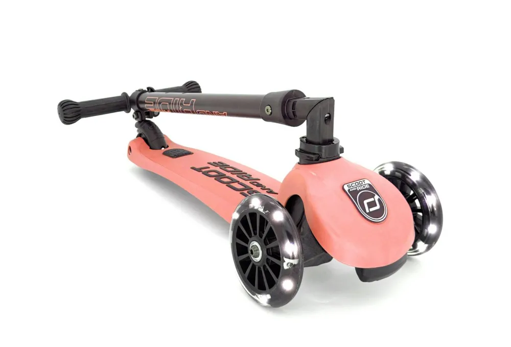 Scoot & Ride Løbehjul - Highwaykick 3 m. LED, Peach| Løbehjul