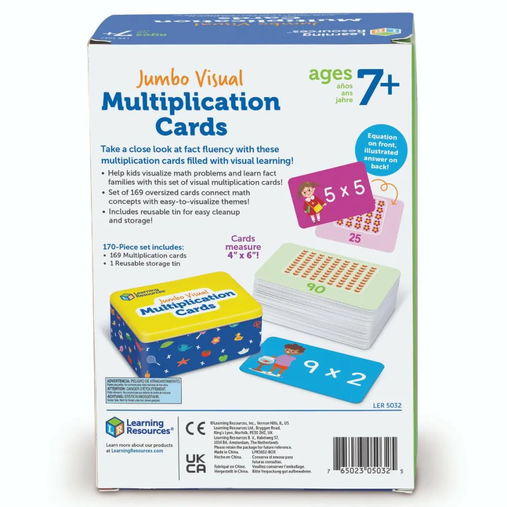 Learning Resources Læringskort - Øv multiplikation| Skolesjov|Matematik & Leg