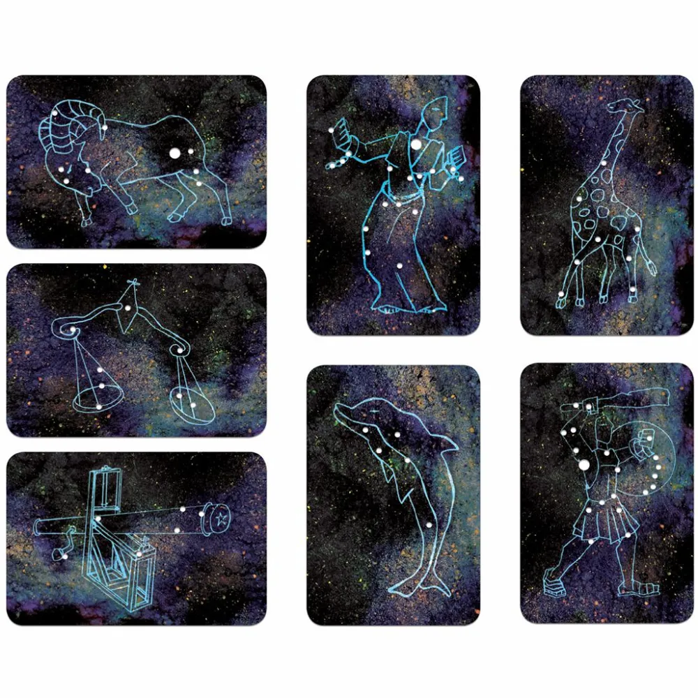Lær stjernebilleder - Plakat + kort, 54 stk| Lysborde|Astronomi