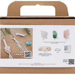 Creativ Company Macramé kit mini - Nøgleringe m. krystaller, 3 stk| Voksenværk|Kreativ Leg