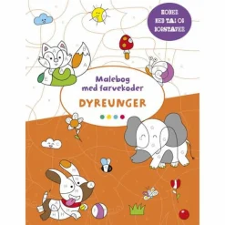 Forlaget Bolden Malebog med farvekoder - Dyreunger| Legetøj Til Ferien|Tegne- & Malegrej