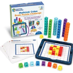 Learning Resources MathLink - Hjernegymnastik, 40+ opgaver| Logik & Talforståelse|Stem Læringslegetøj