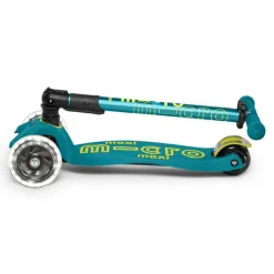 Micro - Maxi Deluxe Foldbar LED, Petroleum| Løbehjul