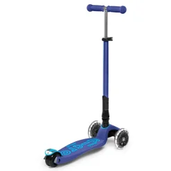Micro - Maxi Deluxe Foldbar LED, Navy| Løbehjul