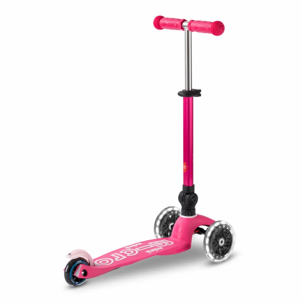 Micro - Mini Deluxe foldbar LED, Pink| Løbehjul|Løbecykler