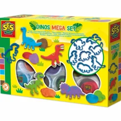 SES Creative Modellervoks 7 x 90 gr. + 7 forme - Dinosaurer| Kreativ Leg|Dinosaur Legetøj