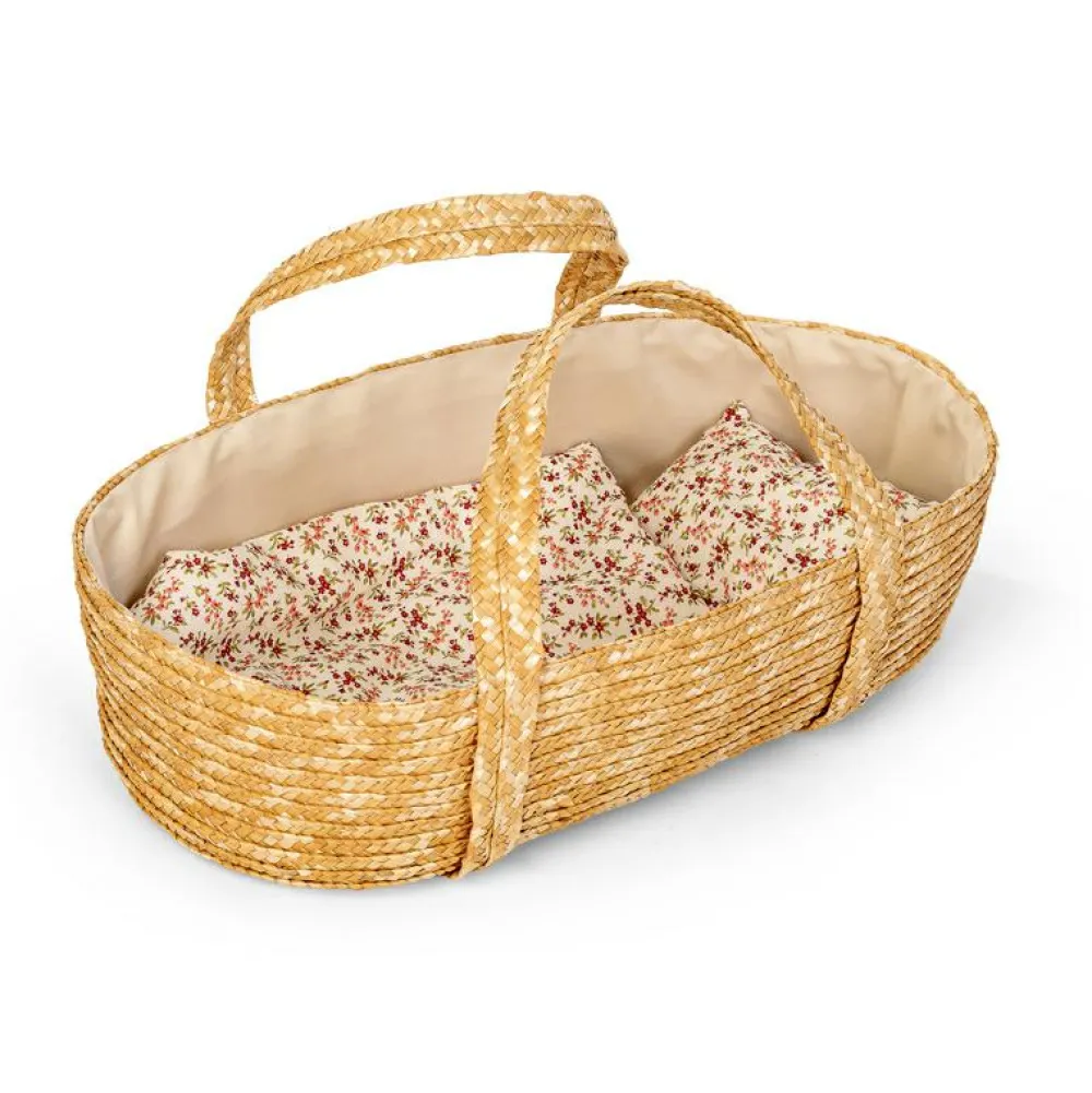 Moseskurv m. sengesæt - 50 cm.| Dukkevogn