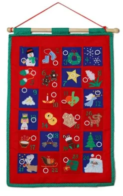 oscar&ellen 1-24 pakkekalender m. ringe til ophæng, rød|Børn Til Børneværelset|Jul