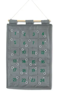 oscar&ellen 1-24 pakkekalender m. ringe til ophæng, grå|Børn Til Børneværelset|Jul
