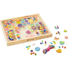 Melissa & Doug Perler i træ - Sommerfugle og hjerter| Finmotorik|Lav Selv Smykker