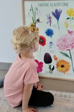 Ciha Plakat 50 x 70 cm - Farverne og blomsterne|Børn Til Børneværelset|Sprog & Leg