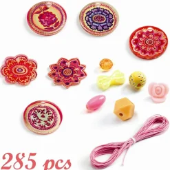 Djeco Plastperler - Blomster, 285 stk.| Påske|Lav Selv Smykker