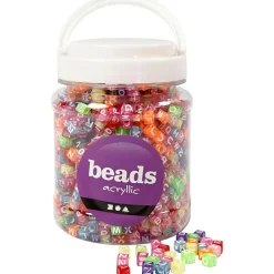Creativ Company Plastperler - Bogstaver A-Z, ca. 1.950 stk| Sprog & Leg|Lav Selv Smykker