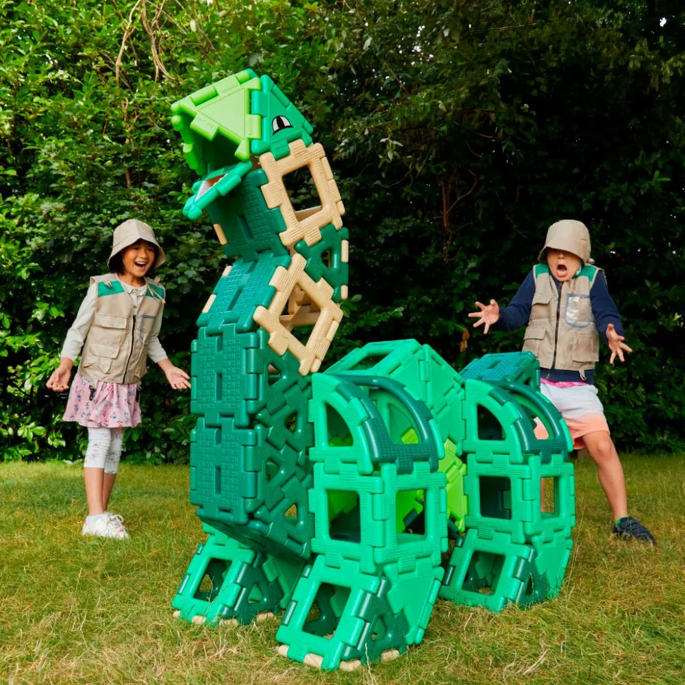 Polydron Large - Dinosaur, 130 dele| Tumlinge Legetøj|Byggesæt
