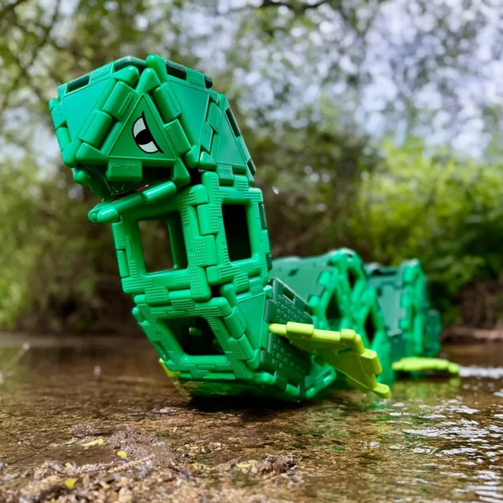 Polydron Large - Dinosaur, 130 dele| Tumlinge Legetøj|Byggesæt