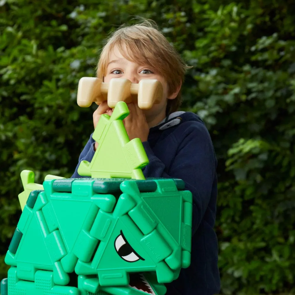 Polydron Large - Dinosaur, 130 dele| Tumlinge Legetøj|Byggesæt